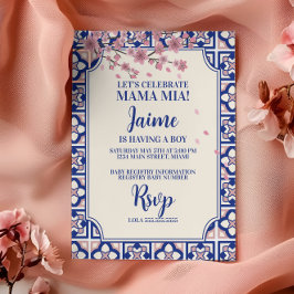Mamma Mia Baby Shower Körsbärsblommor Inbjudningar
