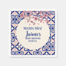 Mamma Mia Baby Shower Körsbärsblommor Pappersservett