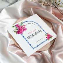 Mamma Mia Blå Blomstens Tile Bröllopsdusch