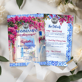 Mamma Mia Blommigt Bachelorette Party Itinerary Inbjudningar