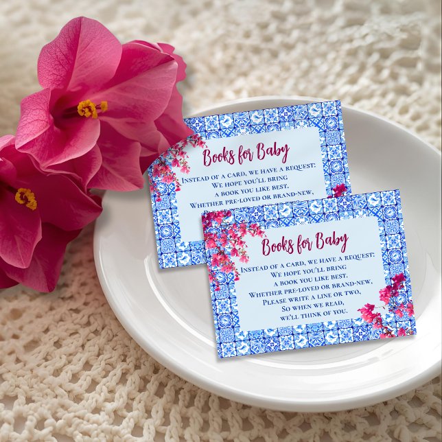 Mamma Mia Blue Tile Pink Flowers Books for Baby Tilläggskort (Skapare uppladdad)