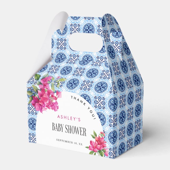 Mamma Mia Floral Mediterranean Italian Baby Shower Presentaskar (Framsidan Sidan)