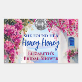 Mamma Mia Grekiska Disco Boll Blue Tiles Tack Rektangulärt Klistermärke