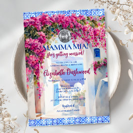 Mamma Mia Grekiska Tile Disco Boll Möhippa Inbjudningar