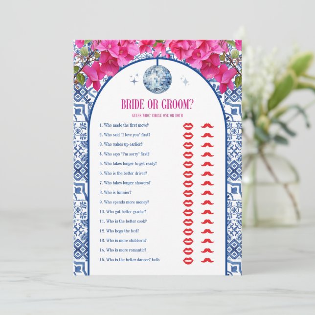 Mamma Mia Hen Party Bride eller Groom Game Cards Inbjudningar (Stående Fram)