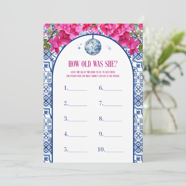 Mamma Mia Hen Party hur gammal hon var när hon spe Inbjudningar (Stående Fram)