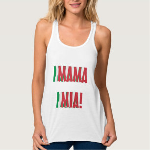 Mamma Mia Italia Flagga Italien Färg Tricolore Linne Med Racerback