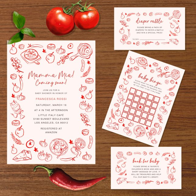  | Mamma Mia Italian Baby Shower Pappersservett (Skapare uppladdad)