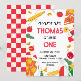 mamma mia! Italian Birthday Party Invitation Inbjudningar