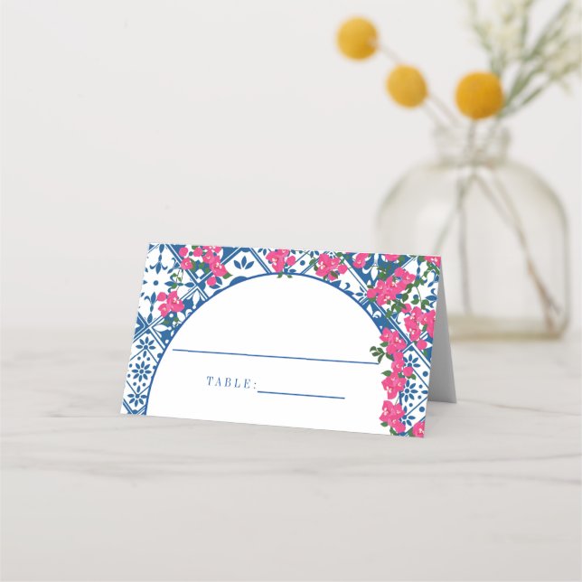 Mamma Mia rosa bougainvillea arch Place Cards Placeringskort (Framsida)
