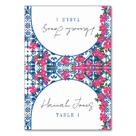 Mamma Mia Santorini Grekiska rosa Blue Place Cards Bordsnummer