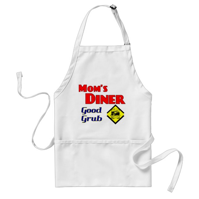 Mamma Middag Bra Grub Retro Restaurant Förkläde (Framsidan)
