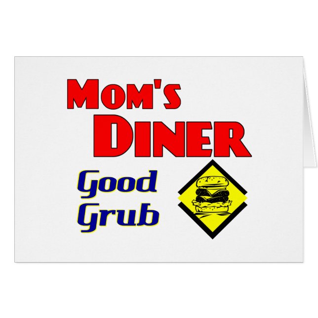 Mamma Middag Bra Grub Retro Restaurant Hälsningskort (Framsidan Horizontal)