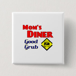 Mamma Middag Bra Grub Retro Restaurant Knapp