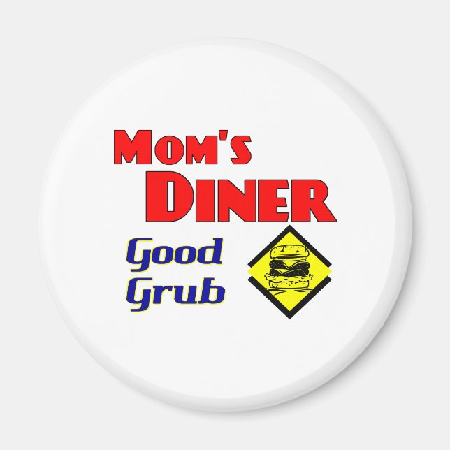 Mamma Middag Bra Grub Retro Restaurant Magnet (Framsidan)