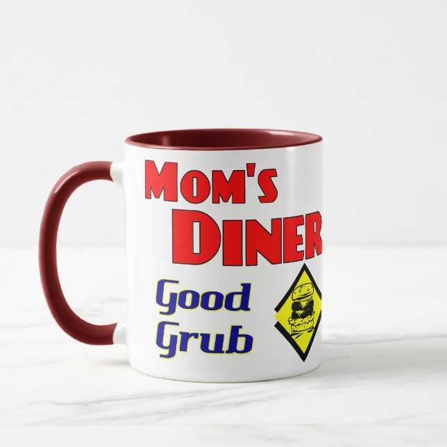 Mamma Middag Bra Grub Retro Restaurant Mugg (Vänster)