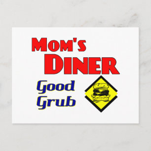 Mamma Middag Bra Grub Retro Restaurant Vykort