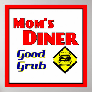 Mamma Middag Retro Restaurant Art Skriv ut Poster