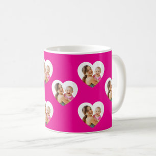 Mamma & mig - Hjärtfotokollage Personlig Kaffemugg