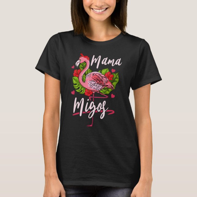 Mamma Migos Cute Flamingo Mamma Mors dag T Shirt (Framsida)