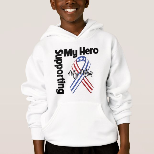 Mamma - militärt understödja min hjälte t shirt (Framsida)