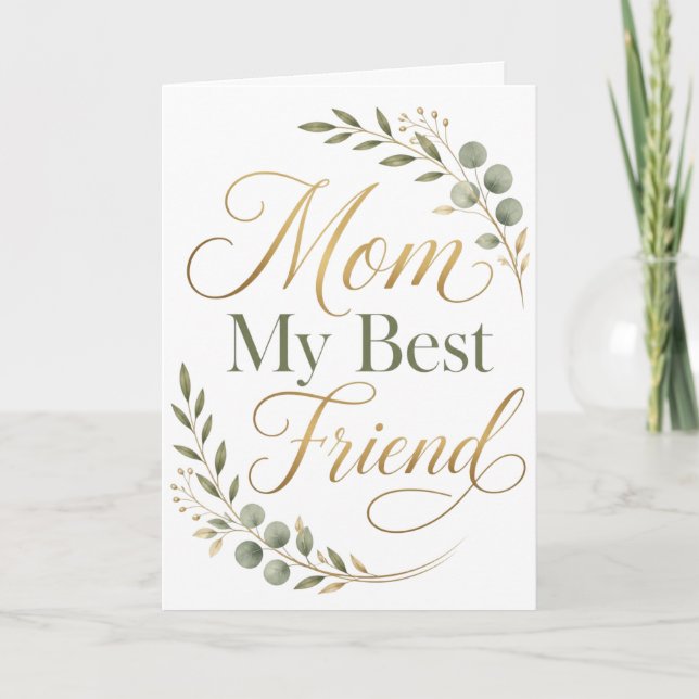 Mamma Min Bästa Vän Mors Dag Kort (Framsida)