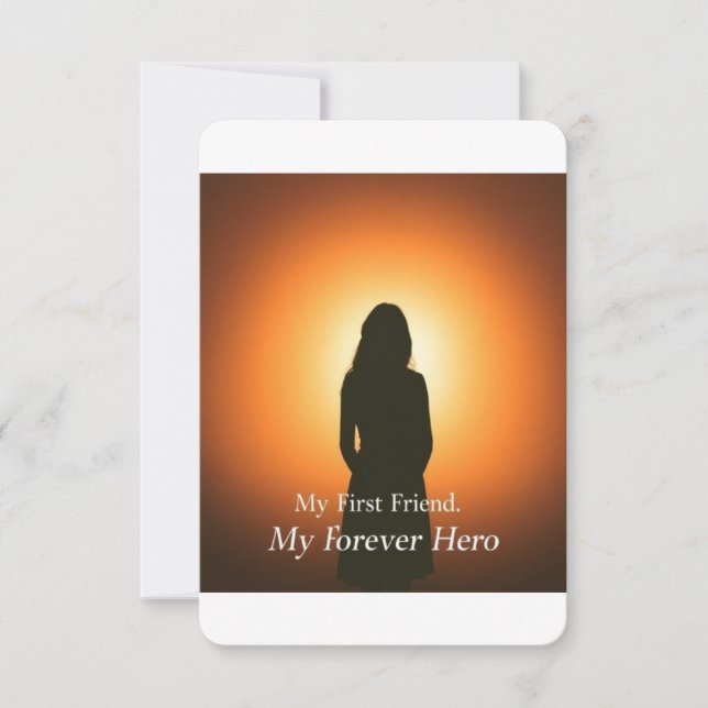 Mamma: Min första vän, min för alltid Hero | Heart Inbjudningar (Framsida)