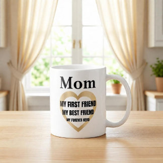 Mamma Min Första Vän Personlig Gåva Kaffemugg