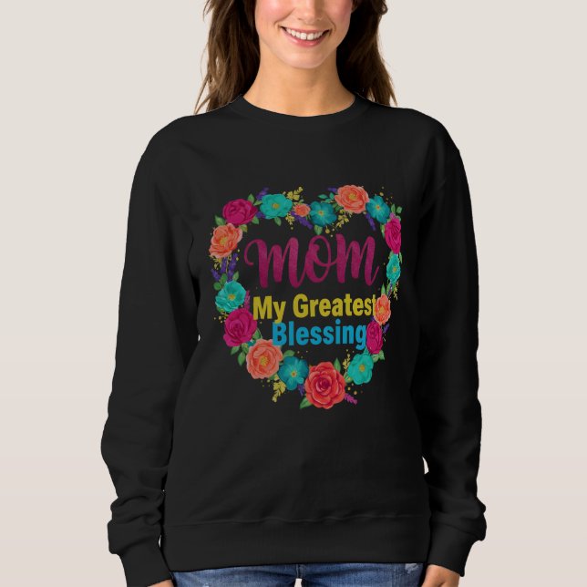 Mamma Min Största Välgång Blommig Mor T Shirt (Framsida)