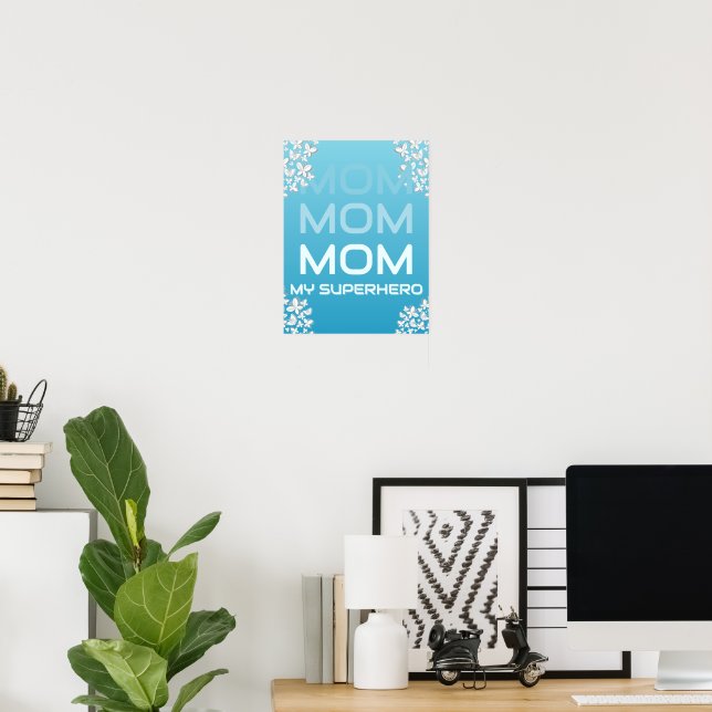 MAMMA Min superhjälte Blue Poster (Hemmakontoret)