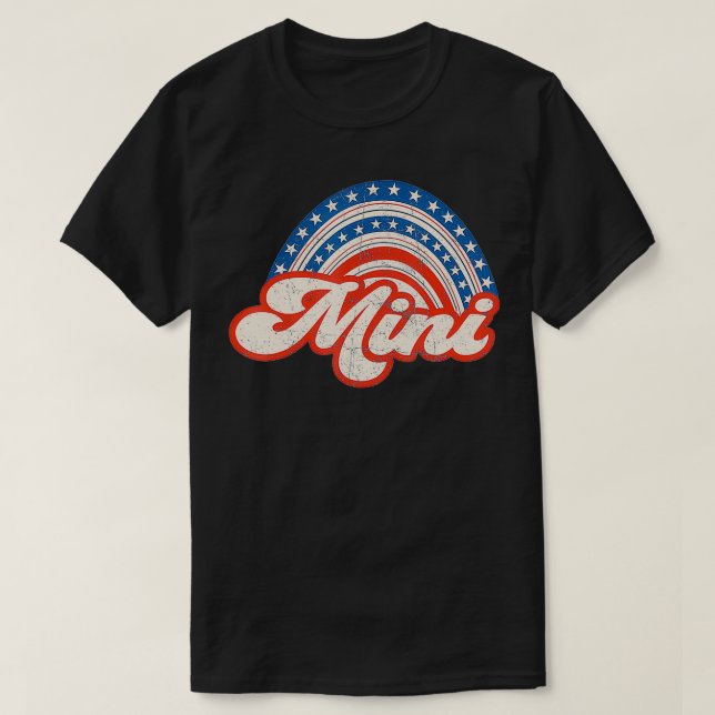 Mamma Mini 4:e juli USA flagga Rainbow Mamma T Shirt (Design framsida)
