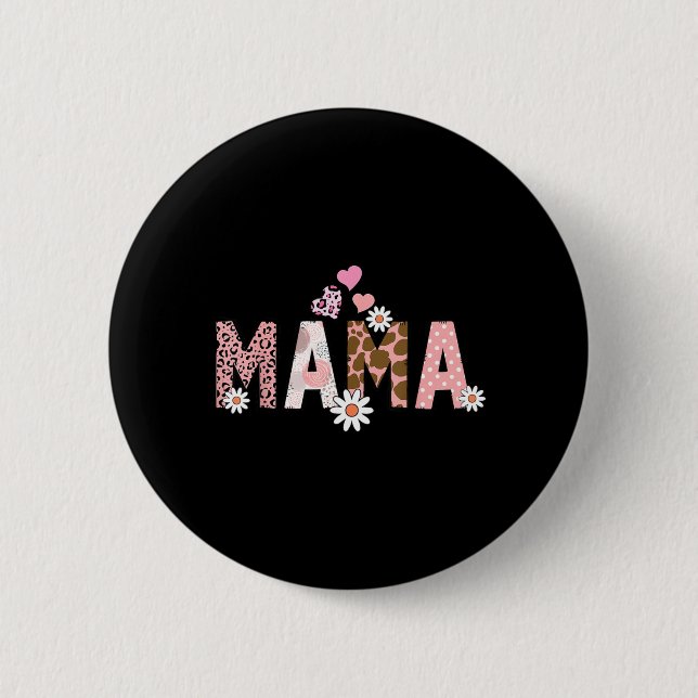 Mamma Mini Blommig Mamma Me Mamma Dotter Matchande Knapp (Framsida)