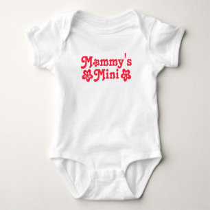 "Mamma Mini" Enkelt Cute Flower Red and White Ba T Shirt