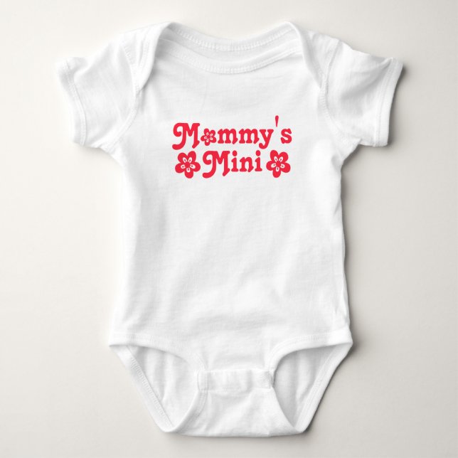 "Mamma Mini" Enkelt Cute Flower Red and White Ba T Shirt (Framsida)