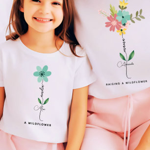 Mamma Mini-matchande Anpassningsbar Wildblomma T Shirt