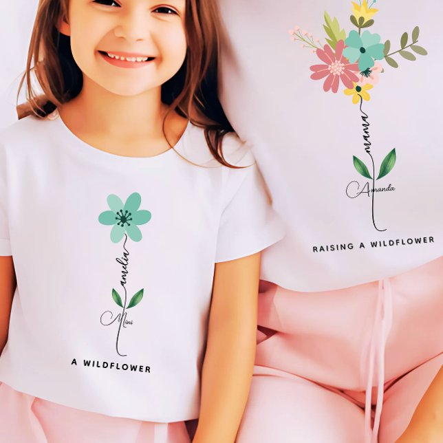 Mamma Mini-matchande Anpassningsbar Wildblomma T Shirt (Skapare uppladdad)