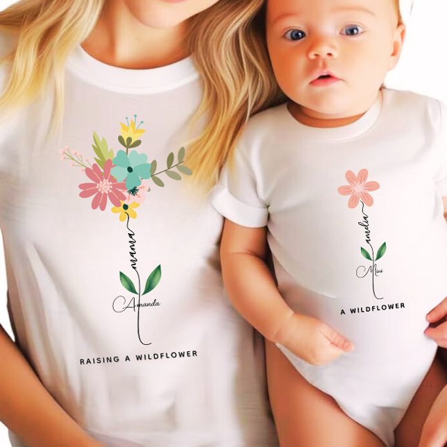 Mamma Mini-matchande Anpassningsbar Wildblomma T Shirt (Skapare uppladdad)