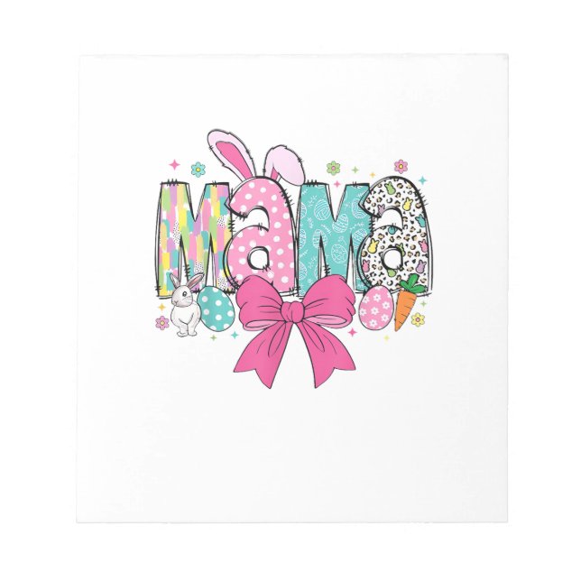 Mamma Mini Påsk Matchande Mamma Kanin Påskdag T- Anteckningsblock (Framsida)