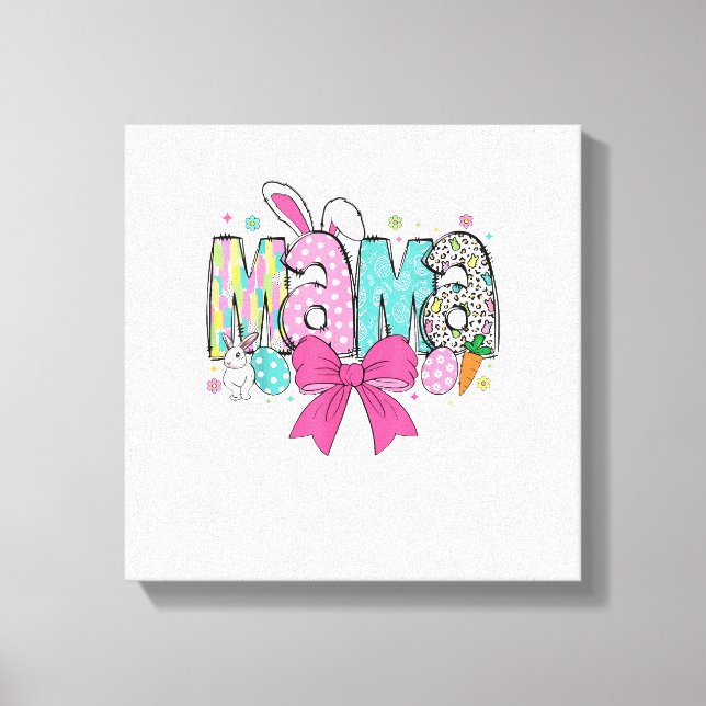 Mamma Mini Påsk Matchande Mamma Kanin Påskdag T- Canvastryck (Framsida)