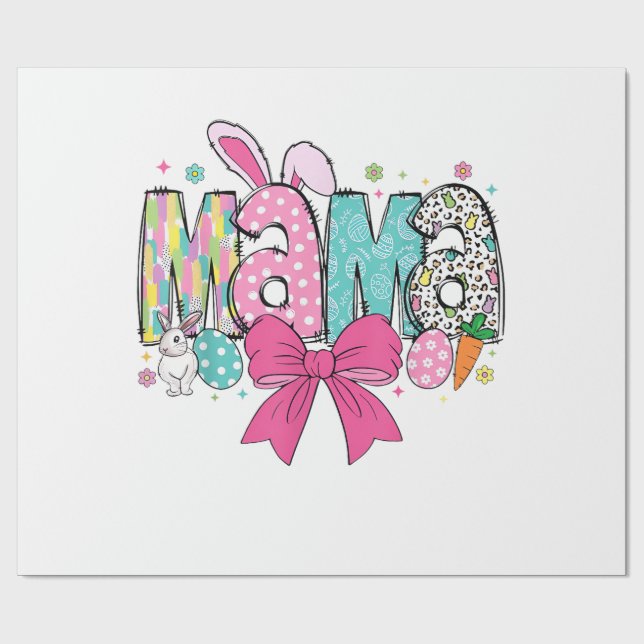 Mamma Mini Påsk Matchande Mamma Kanin Påskdag T- Presentpapper (Platt)