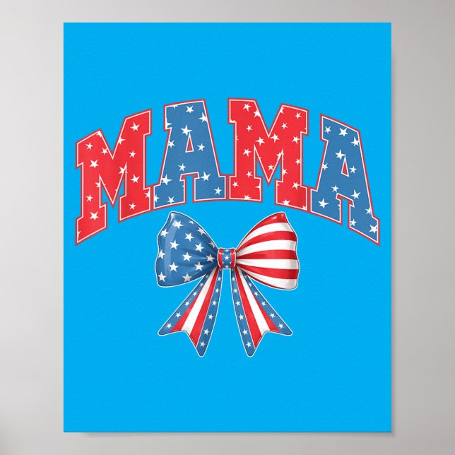 Mamma Mini Söt 4:e Juli Mamma Barn Amerikan Poster (Framsidan)