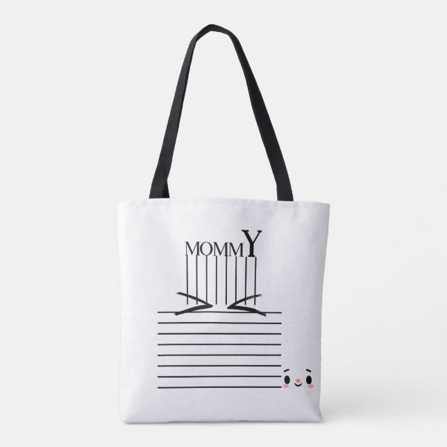 Mamma" Minimalistisk Tote Bag - Chic och funktion Tygkasse (Baksida)