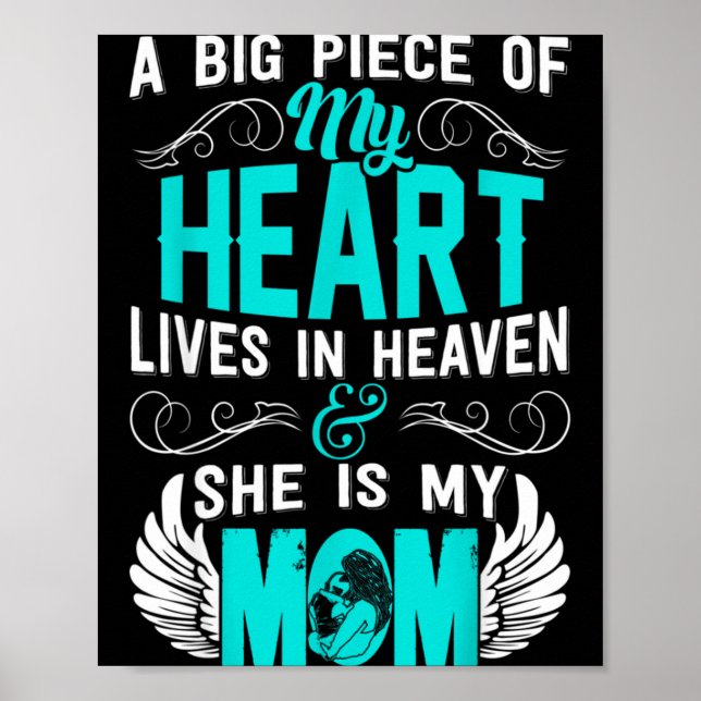 Mamma minnesdagen min vårdängel en stor bit Mamma Poster (Framsidan)