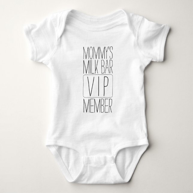 Mamma mjölk pub VIP medlem Baby Jersey Bodydräkt T Shirt (Framsida)