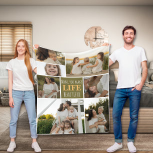 Mamma Mjuk Mysig Foto Sömn Fleecefilt