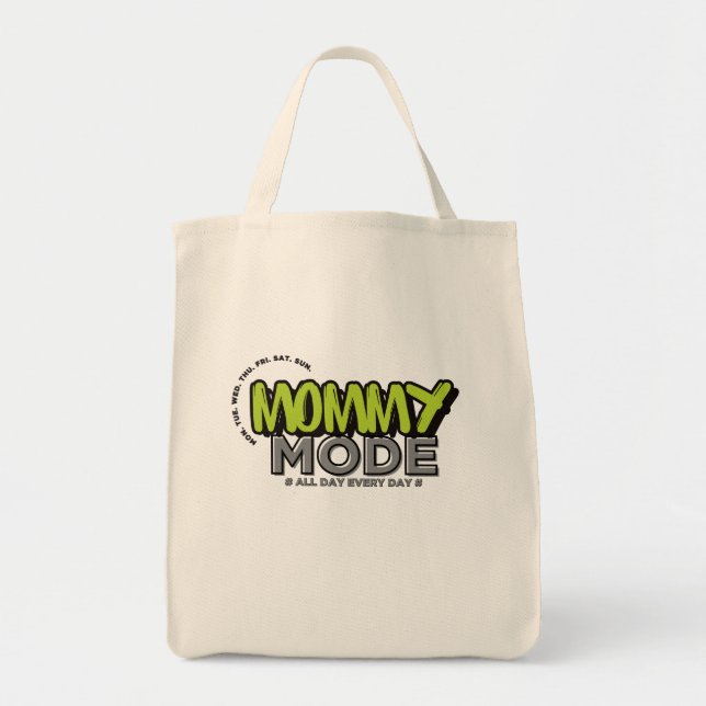 Mamma Mode Tote Bag - Funny hela dagen varje dag M Tygkasse (Framsidan)