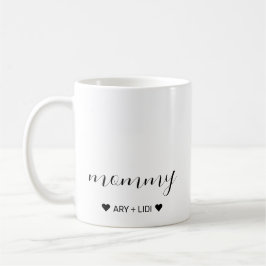 Mamma Modern Chic-skript Kids Namn Mors dag Kaffemugg