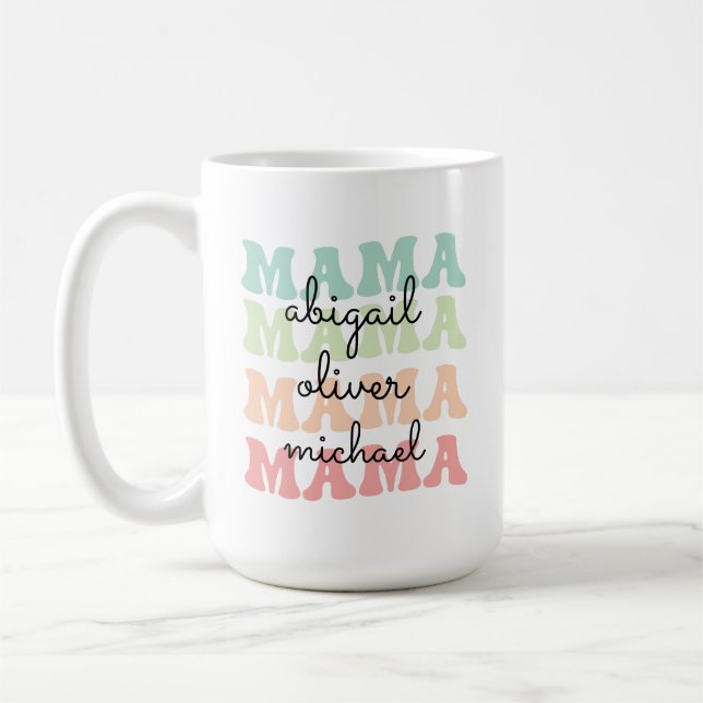 Mamma Modern Mamma Kids Namn Mors dag Gift Kaffemugg (Vänster)