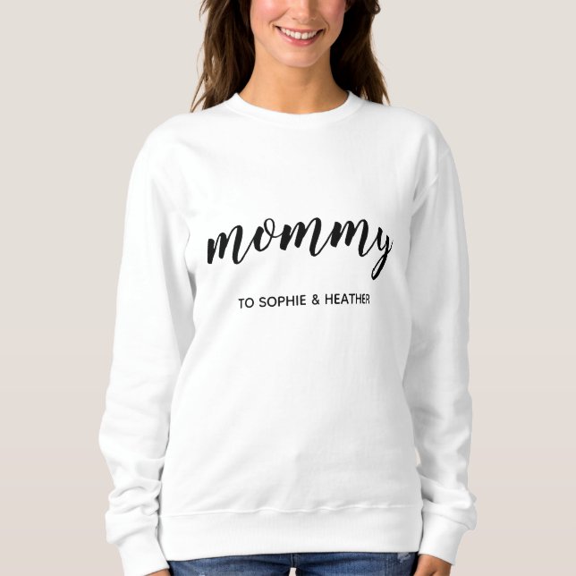 Mamma | Modern Mamma Kids Namn Mors dag T Shirt (Framsida)