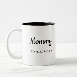 Mamma | Modern Mors dag Kids Namn Två-Tonad Mugg